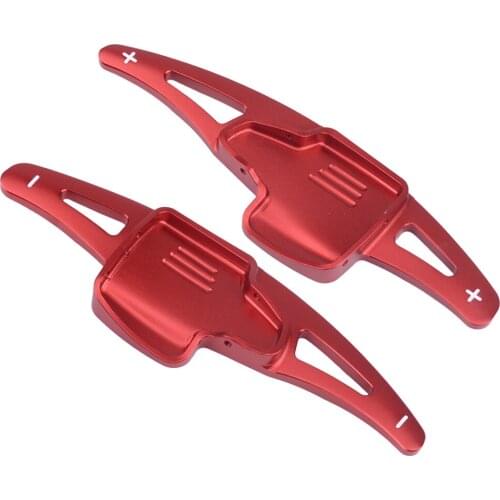 2pcs Red Steering Wheel Shift Paddle Shifter Extension Moulding Aluminum Alloy Fit For Ford Ecosport Focus Kuga 2018 2019