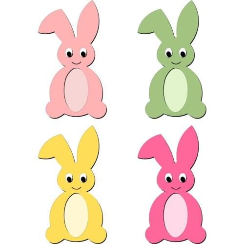 Rabbit, mobile, photo frame Wooden Die Scrapbooking C2854 Cutting Dies Multiple Sizes Compatible With Most Die Cutting Machines