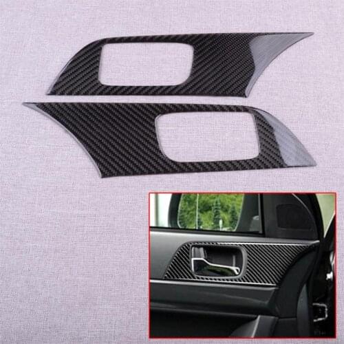 CITALL 1 Pair Car Window Lift Switch Panel Cover Trim Fit For Mitsubishi Lancer Evo X 2008-2010 2011 2012 2013 2014 Carbon Fiber