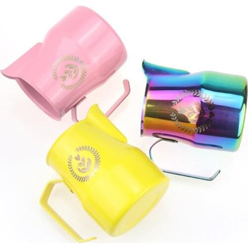 350ml 500ml 750ml Milk Jug Stainless Steel Frothing Pitcher Pull Flower Cup Coffee Milk Frother Art Milk Foam Tool Coffeware