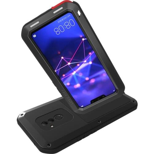LOVEMEI Dirt-resistant Anti-knock Metal Aluminum Cases with Gorilla Glass for HuaWei Mate 20 Lite Heavy Duty Protection Cases