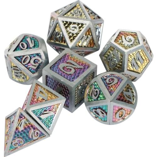 Metal Dnd Dice Set ,7 Pcs Polyhedral Solid D&D Dice,Rpg Dungeon and Dragon Dice ,Dice Gifts For Tabletop Board Game D20