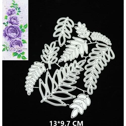 2021 New Leaf Cutting Dies DIY Scrapbooking Embossing Paper Photo Frame Stamps Crafts Template Mould Stencils