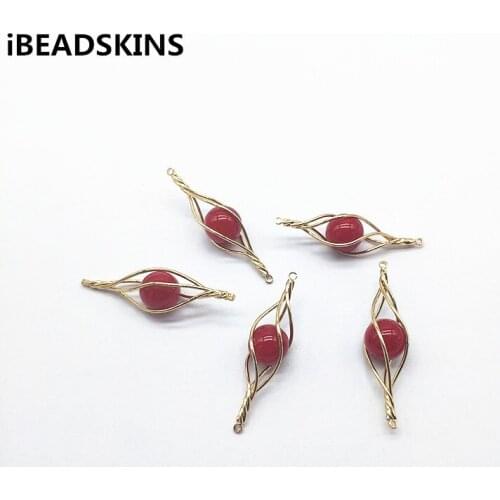 New arrival! 40X11mm 30pcs Red Copper/Acrylic Twisted Connectors for Necklace Accessories Earrings parts,hand Made Jewelry DIY