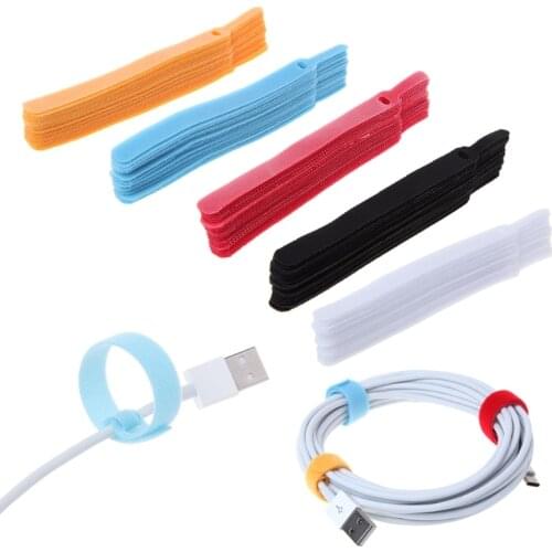 NEW 20pcs Fastening Reusable Cable Organizer Earphone Mouse Ties Cable Management Wire Cable Winder