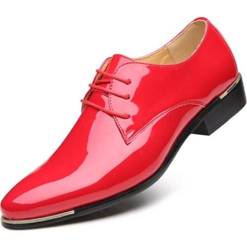 Peiyishuang Men's Patent Leather Shoes