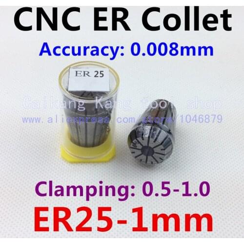 Precision 0.008mm, CNC collet, collet clamping tool holder, collet flexible, high precision collet, ER25-1MM