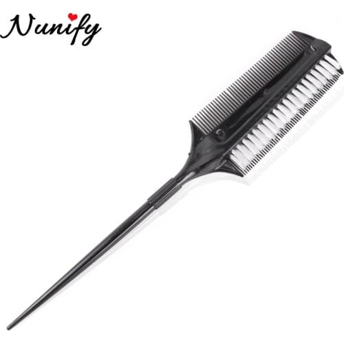 Nunify High Quality Double Side Dye Comb Nylon Fiber Tail Comb Professional Hair Stylist Barber Comb Fine-Toothed Comb
