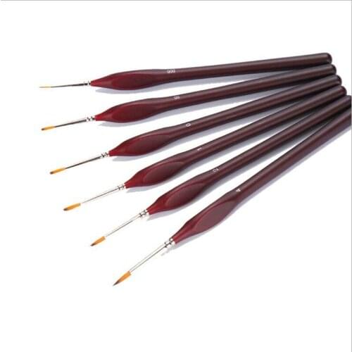 Hand-painted Hook Line Pen Round Tip Watercolor Drawing Painting Brush Pen Art Supplies Papeterie 6Pcs/lot