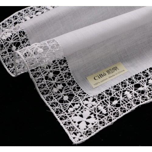S006 : drawnwork handkerchiefs 12 pieces