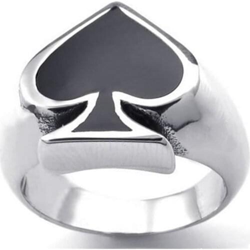 Spades heart alloy ring for good luck gambler accessories party jewelry Christmas gift