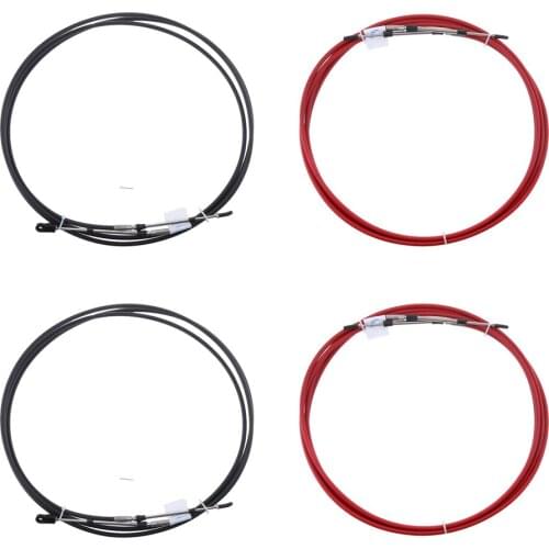 4PCS Boat Throttle Cable, Universal 10FT Marine Control Lever Shift Cable Great for Yamaha Outboard Red/Black