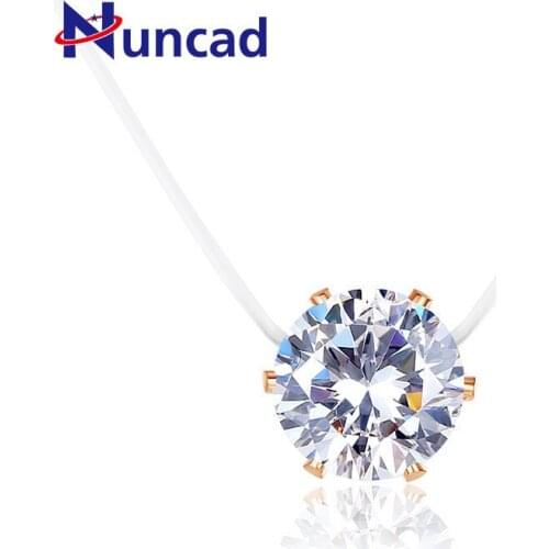 2019New Personality Fashion Shining CZ Stone Crystal Zircon Necklace Invisible Transparent Fishing Line Chain Necklace For Women
