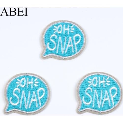 10pcs Embroidered OH SNAP Patch Iron On Stickers DIY Sweaters Pants Bags Shoes Badge Sewing Fabric Appliques Garments Accessory