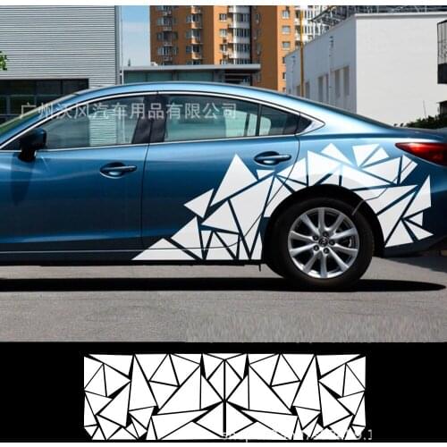 200x60cm Matte Black Car SUV Truck Decoration Stickers Triangle Vinyl Decal Car Styling Accessories High Quality Car Stickers