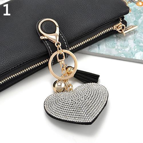 2019 Fashion Hot Rhinestone Key Chain Heart Shape Pendant Handbag Keychain Bag Keyring Best chirstmas gift