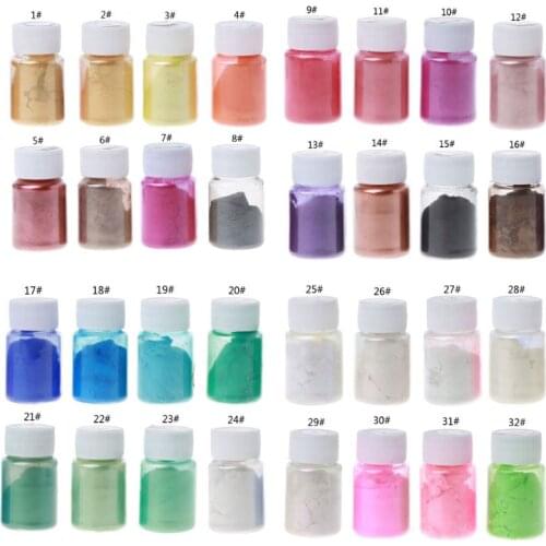 32 Colors 10g Resin Colorant Powder Mica Pearlescent Pigments Kit Jewelry Making