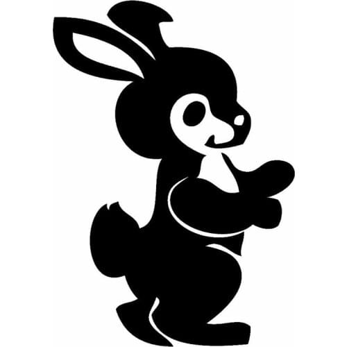 8.6cm*12.4cm Cute Rabbit Car Sticker Black/Silver Vinyl Decal Car-styling S6-3498