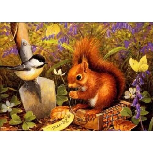 DIY 5D Diamond Painting Round Diamond Little Squirrel Animal Embroidery Mosaic Home Decoration Pattern Handmade