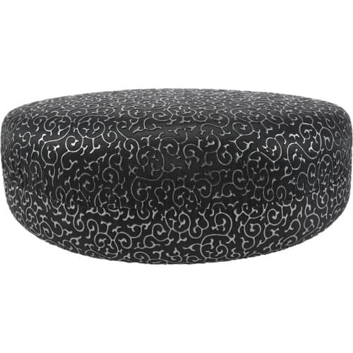 AUAU-Large Clamshell Filigree Embossed Hard Sunglasses Case,Black&Silver