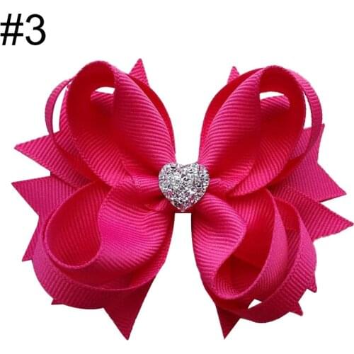 Free shipping 12pcs 4'' solid inspired boutique girl hair Bows Accessories With Clip hair Bow Hairpins
