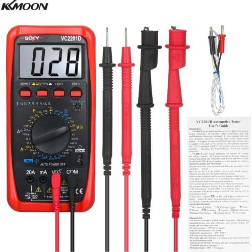 KKMOON Digital Multimeter Automotive Meter Tester Voltmeter Ammeter Ohmmeter Tests Diodes Transistors with LCD Backlight