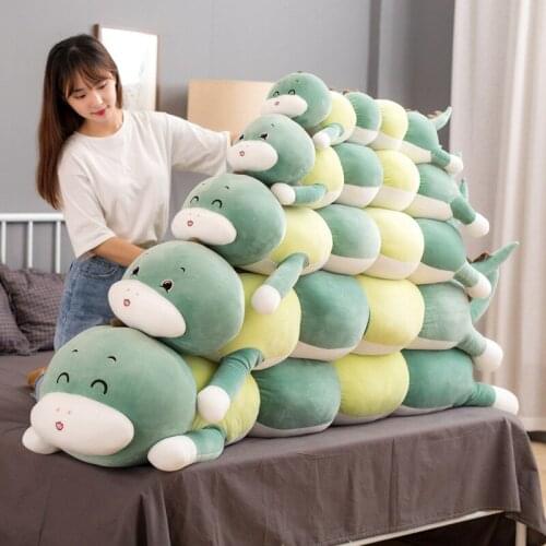 80cm-120cm Funny Dinosaur Plush Long Pillow Toys Soft Stuffed Cartoon Animal Doll Sofa Bed Sleeping Pillow Cushion Kids Gifts