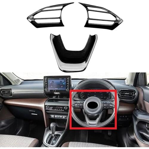 For Toyota Yaris Cross 2020 2021 ABS Car Interior Steering Wheel Cover Trim