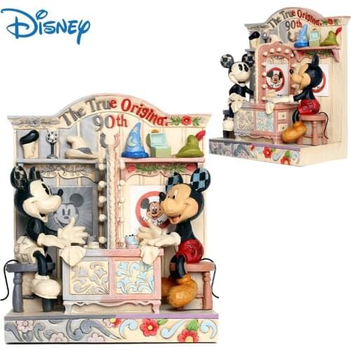 Disney Genuine Mickey Mouse Action Figure Art Collection Model Cartoon Anime Figures Resin Dolls Decoration Gifts Toys Boxed