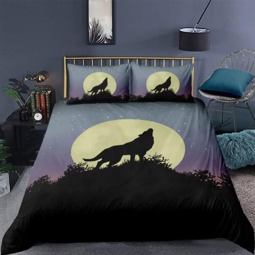 3D Design Duvet Cover Sets Bedding Sets Quilt Covers Pillow Cases King Queen Full Double Size Animal Wolf Custom Bedding sets