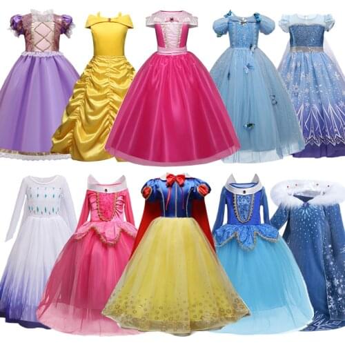 Girls Cosplay Princess Costume Kids Halloween Carnival Party Fancy Dress Up Children 4 5 6 7 8 9 10 Years Disguise Clothes