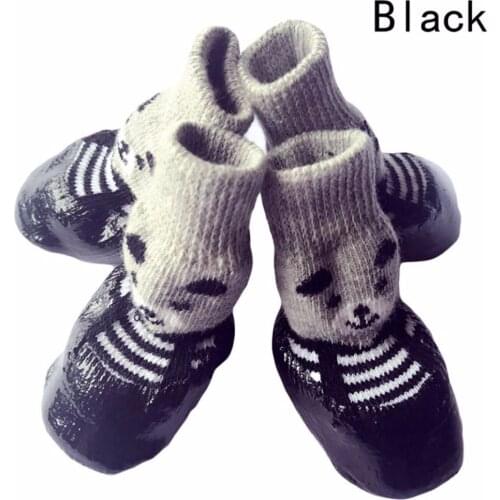 4pcs/set S M L Size Cotton Rubber Pet Dog Shoes Waterproof Non-slip Dog Rain Snow Boots Socks Footwear For Puppy Small Cats Dogs