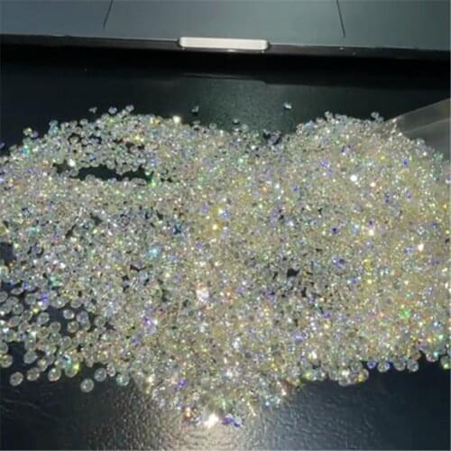 0.6mm to 2mm IJ yellowish white color round shape star cut cubic zirconia cz loose stone