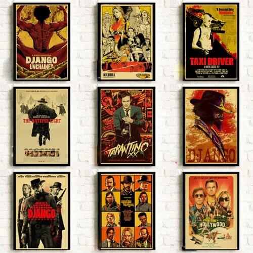 Quentin Tarantino Movie Kill Bill/Django Unchained/Reservoir Dog Film Posters Kraft Paper Home Room Cinema Wall Decor Poster