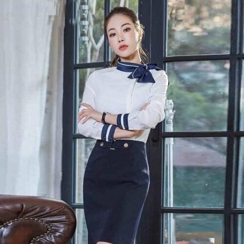 Stewardess Spa Dress Beauty Salon Uniform Beautician Clothes Jewelry Store Beautiful Uniform Beautician Uniforms Dresses AS230