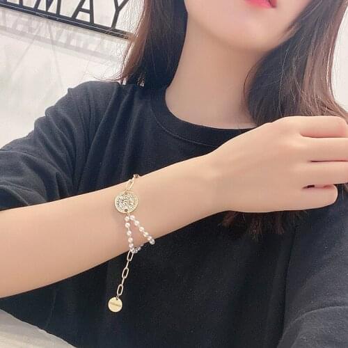 Simple small crowd design style bracelet female creative asymmetrical personality head bracelet hand bracelet fashion versatile
