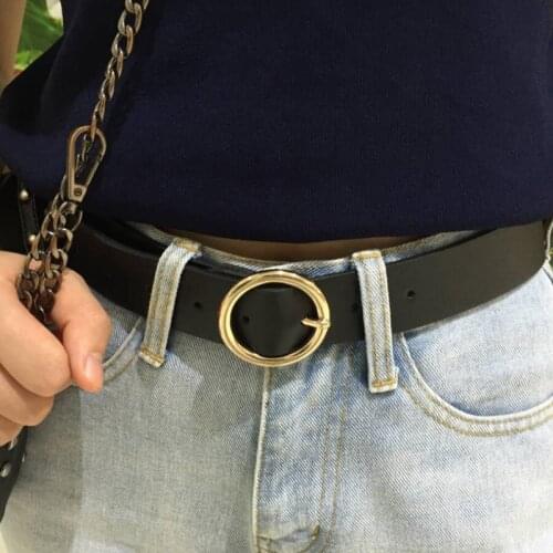 5 Colors Adult Belts Solid Fashion Vintage Yellow Metal Belt For Women Lady Strap Female Pin Buckle Fashion Embossing Belts