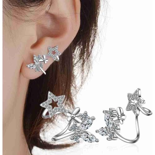 Flower Earrings Vintage 925 Sterling Silver Star Animal Wedding Birthday Party Ear Stud Earring Valentines Day Jewelry