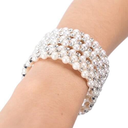 Wide Multilayer Full Rhinestones Bracelets&Bangles For Women Crystal Open Adjustable Wristband Cuff Luxury Jewelry