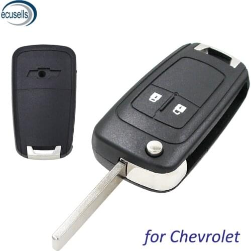 2 Button Replacement Shell Flip Folding Key Shell Case Fob for-Chevrolet Aveo Cruze With HU100 Uncut Blade