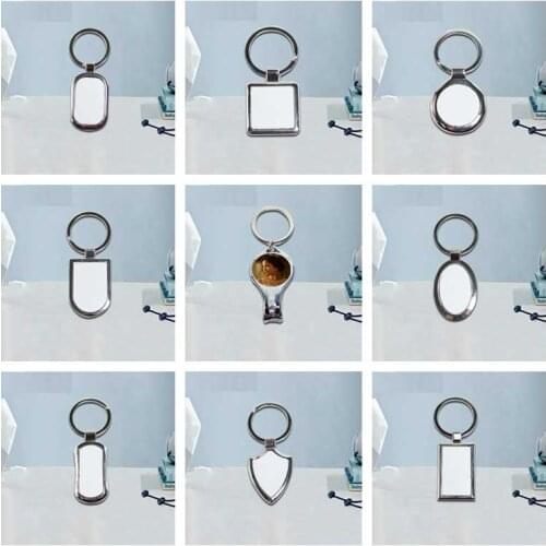 Sublimation metal keychains for women men heart transfer printing blank diy consumable materials 50pieces/lot nekuyg1