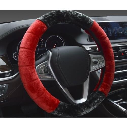 Comfortable Soft Plush Car Steering Wheel Cover Winter Warm Fur Steering Wheel Cover Auto Decoration Relive steering-wheel