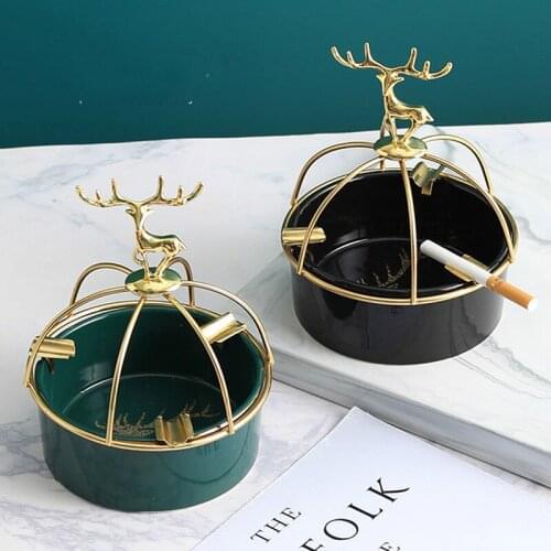 Castle ceramic ashtray with lid Nordic home creative personality trend office decoration ashtray large windproof LB031812