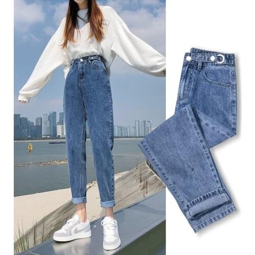 Woman Jeans Pants Womens High Waist Jeans Loose Autumn Winter Straight-Leg Trousers Pantalones Vaqueros Mujer