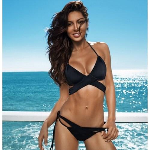 2021 High Quality Female Swimwear High Waist Bikini Padded Bra Hollow Out Sexy Swimsuit Women Bikinis Bathing Suit Plus Size