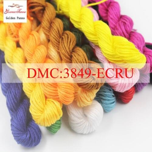 Golden Panno,Multcolor DMC3849-ECRU 10Pcs/lot 1.2m Length Thread Cross Stitch Cotton Sewing Skeins Embroidery Thread Floss Kits