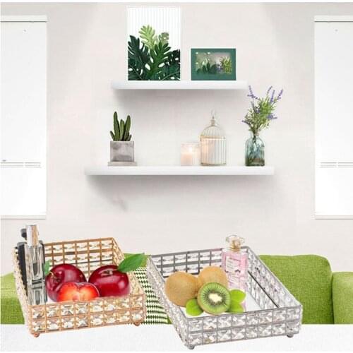 1PC Square Crystal Tray Household Cosmetics Storage Pallet Fruit Container Snacks Plate Wedding Decor Supplies