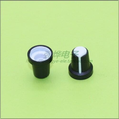 10 pieces 15*17MM black and white plastic knob potentiometer knob flower shaft inner hole diameter 6MM