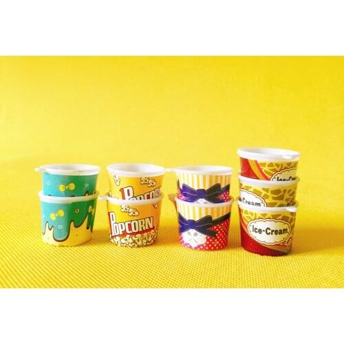 10pcs ice cream cups/pop corn cups/miniatures dinnerware/cute/fairy garden gnome/moss terrarium decor/bonsai/doll house decor