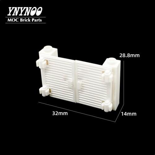 10Pcs/lot 60800 Window 1x2x3 Shutter Hinges and Handle MOC Building Blocks DIY Door fit for 60583 Clips Vertical Brick Parts